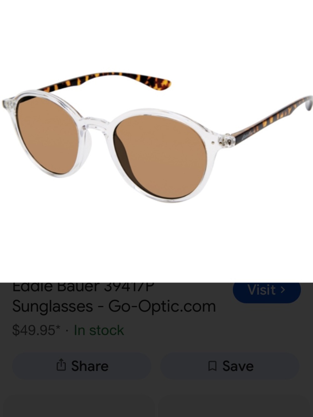 Eddie Bauer round sunglasses with soft case